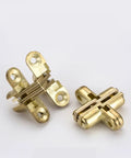 Hidden Zinc Alloy Concealed Hinges For Doors And Walls Set in gold tone, showcasing adjustable anti-rust design.