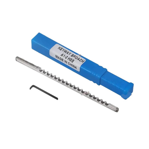 Push Type Keyway Broach Tool 3mm HSS Cutter For CNC Router Metalworking A1 Metric Size with blue case and hex key
