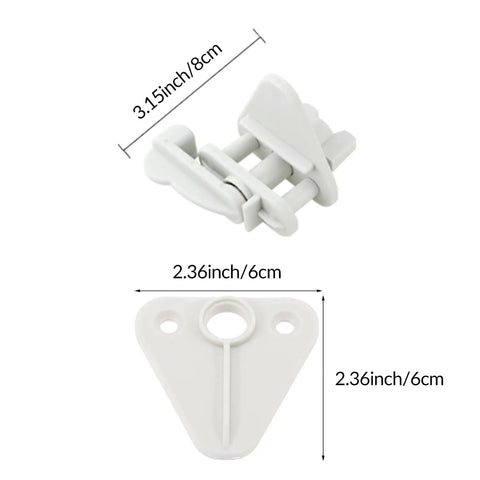 Pontoon Gate Latch Replacement Kit for Marine Boats, latch dimensions labeled, heavy duty polypropylene hardware.