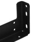 Close-up of heavy duty floating shelf bracket, wall mounted invisible iron support, black, set of 2 for 3cm panels.