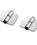 Two Piece 304 Stainless Steel Public Toilet Partition Hinge Self Closing Spring Hinge Right Side 85mm By 75mm Hardware
