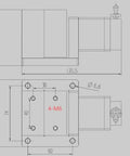 Pneumatic Milling Vise Heavy Duty Bench Clamp For Milling And Drilling Machines, Lightweight Aluminum Alloy Build, 3mm Stroke For Fast Precise Workpiece Positioning, Stable Clamping Force For Reliable Workholding, dimension drawing
