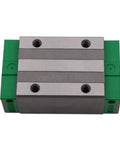 Rock Solid Metal Linear Motion Guide Slider CGH35HA Carriage Block Rails, green with steel surface, for DIY CNC machines and 3D printers.