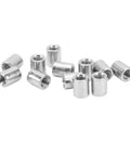 Ultimate 50-Piece M5 Threaded Coupling Nut Set Stainless Steel Round Connector Kit For Home Garage Pipe Repairs Heavy Machinery Fix It Up Fast, M5 steel nuts