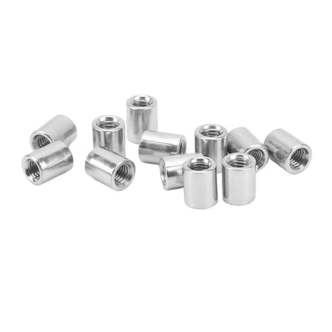 Ultimate 50-Piece M5 Threaded Coupling Nut Set Stainless Steel Round Connector Kit For Home Garage Pipe Repairs Heavy Machinery Fix It Up Fast, M5 steel nuts