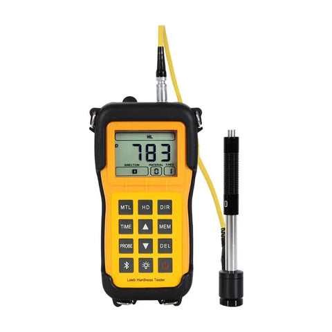 Portable Leeb Hardness Tester LM100 With D Type Impact Device And D Test Block, Measures HB HRC HRB HV HS HL And Sigma B, Easy One Click Conversion, USB Data View Software, 100 Data Groups Storage, Shop Floor Ready Calibration Block
