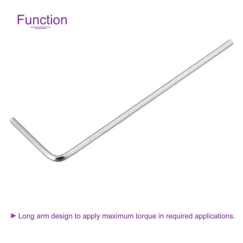 6 Pack 1.3mm Hex Key Wrench Set, L Shaped Arm For 3D Printer Repair Kits, showing long chrome vanadium steel arm