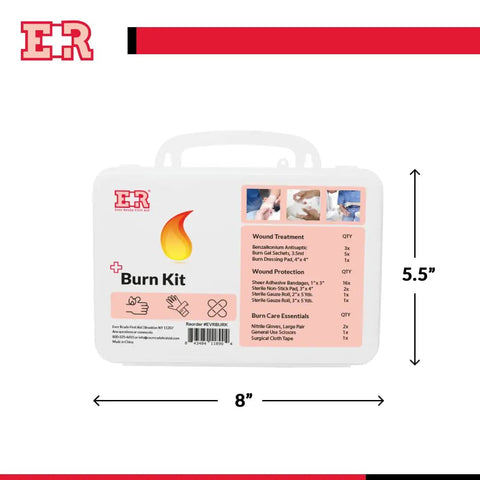 Grab And Go Burn Care Kit With All Natural Tea Tree Oil Gel And Dressing For Common Burns And Scalds in white case