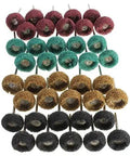 40 Piece 1 Inch Buffing Polishing Wheel Set For Rotary Tool With One Eighth Inch Shank 25mm Abrasive Wheels Brown 120 Grit Green 180 Grit