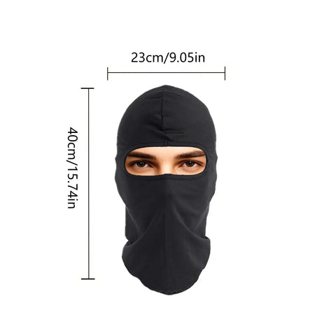 Black balaclava face mask with dimensions for 4 Pack Balaclava Face Mask For Outdoors Ride Ready Gear Breathable Ski Mask
