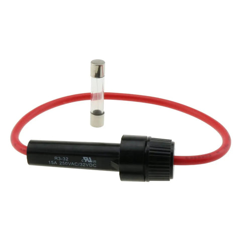 Dead Simple Heavy Duty 6 Circuit Inline Fuse Holder Box with Rock Solid Bakelite Block and 5 Pack 6X30MM 1A Glass Fuse Set.