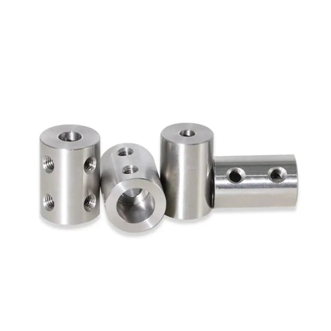 Stainless Steel Rigid Shaft Coupling For Industrial Drive Systems With Double Hole Integration And High Torsional Stiffness