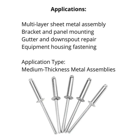 Heavy Duty Aluminum Blind Rivets 1/4 Inch By 1 Inch Dome Head Steel Mandrel 25 Pack Sheet Metal Gutter Door Repair Solid Workhorse Fasteners Ready To Nail Down Your Project Without A Sweat