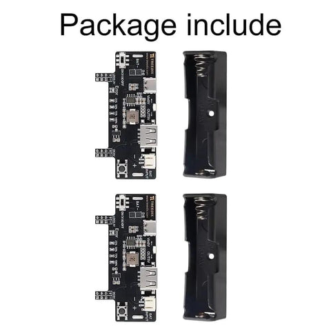 Two Dope Two Pack Breadboard Power Supply Module With USB C Charging 3.3V And 5V Rails Type A Output Rechargeable Battery Stands