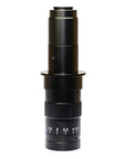 Top Shelf Black C Mount Monocular Microscope Camera Adapter Packing Ridiculously Clear Glass Optics And Smooth 180X Zoom Adjusting Wheel, showing the zoom dial.