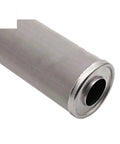 Close-up of Heavy Duty 10 Inch Reusable Stainless Steel Water Filter Cartridge With Washable Mesh Screen for home dispensers.
