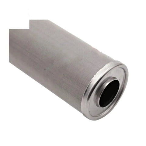 Close-up of Heavy Duty 10 Inch Reusable Stainless Steel Water Filter Cartridge With Washable Mesh Screen for home dispensers.