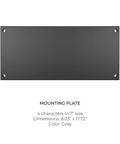 7 Inch Back Plate For Lighted Address Numbers, Rugged Stainless Steel Mount For Four Digits, Charcoal Gray Outdoor Address Solution