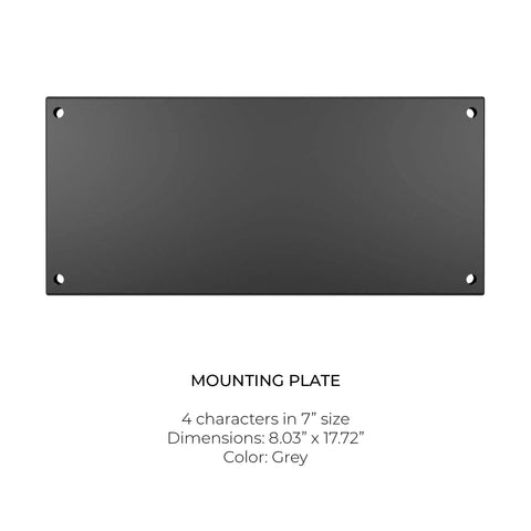 7 Inch Back Plate For Lighted Address Numbers, Rugged Stainless Steel Mount For Four Digits, Charcoal Gray Outdoor Address Solution