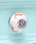 Orange Ceramic Cabinet Knobs 10 Pack For Dresser And Drawer Cabinets Vintage Style Decorative Knobs on blue cabinet