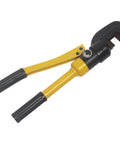 Heavy Duty Hydraulic Rebar Cutter Pliers Handheld Steel Bar Trimmer Tool With Case Cuts 5/8 Inch showing yellow and black design.
