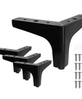 4 Inch Black Metal Furniture Feet Heavy Duty Nightstand Legs For Table Cupboard Sofa Couch Chair 4 Pack Anti Slip 300 Lbs Per Leg