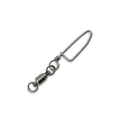 Ball Bearing Snap Swivels For Fishing With Lightweight Smooth Rotation And Double Welded Ring Reducing Line Twist In Saltwater And Freshwater Gear Size 3 60lb 4 Pack Gunmetal Black, close-up