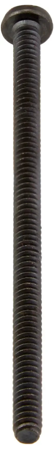 Phillips Pan Head Machine Screws 6-32 X 2-1/2 In Black Finish Steel, single screw shown vertically, used for home auto and industrial projects