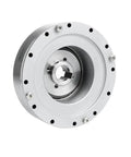 Front view of an efficient strain wave gear reducer for automation and stepper motors from Harmonic Drive SHF 20 III.