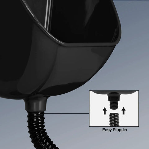 Plastic Urinal For Men Waterless No Splash Indoor Outdoor Use Large Male Urinal With Urine Diverter Black, easy plug-in detail