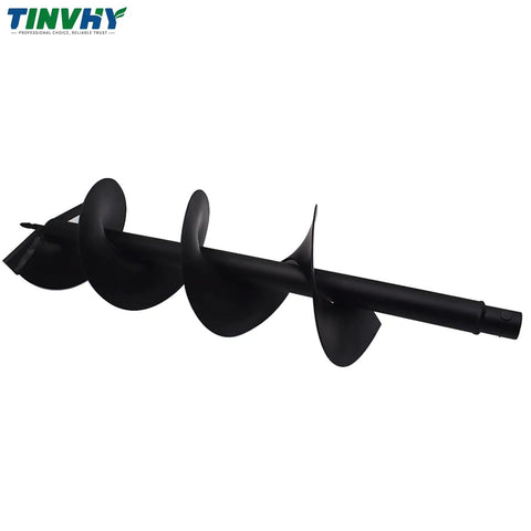 8 Inch Earth Auger Drill Bit for Gardens, durable carbon-coated steel, fits gas-powered post digger, replaceable alloy blades