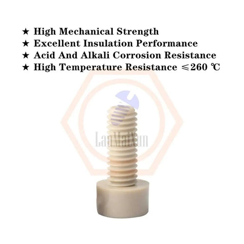 5 Pack M3 X 6mm X 1.2mm PEEK Socket Cap Hollow Screws High Temperature Corrosion Resistant Plastic Insulated Electrical Fasteners Badass Grade For Hot Rods And Cars, showing individual screw with high mechanical strength.
