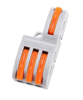 Plug-N-Play Quick-Connect Terminal Kit 2-In 2-Out And 3-In 6-Out Wiring Terminals, gray and orange lever-action connector