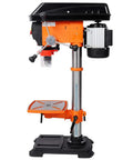 8 Inch Benchtop Drill Press With Laser Positioning For Wood And Metal, cast steel frame, variable speed, tilting table for angles.