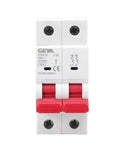 Front view of Double Pole DIN Rail MCB 6kA Miniature Circuit Breaker 40A 63A AC Type with CB 230/400V DIN rail mount