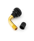 2 Pack Angled Valve Stems 90 Degree Brass Valve With Snap In Rubber Base For Tubeless Tire Rims On Motorcycle Scooter ATV 10.3mm Diameter