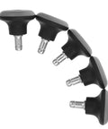5pc Office Chair Caster Replacement Solid PU Wheel Mute Bearing Black, black PU wheels with metal stems, ideal for chair replacement.