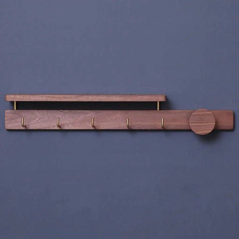 Wall Mounted Coat Rack Featuring Dope Top Shelf For Keys And Jackets Solid Hardwood Construction Plus Durable Brass Hooks Hella Sturdy Design Effortless Entryway Makeover Totally Sleek Modern Finish