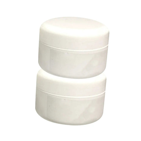 Two white jars of DIY Ceramic Tile Repair Kit Adhesive for Cracks and Chips Quick Drying Paste for Seamless Restoration of Ceramic Surfaces