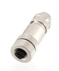 M12 6 Pin Female Circular Connector A Coded IP67 Waterproof Shielded Metal Body 12mm Thread Lock Heavy Duty Build
