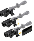 Rifle Scope Mount Camera Adapter For Smartphones For Hunting And Birding With Dual Viewing Angles And 90 Degree Observation