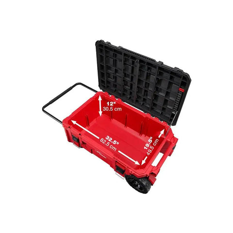 Open view of Rolling Chest Tool Packout System On Wheels For Quick Transport And Massive Storage 48 22 8428 Heavy Duty Organizer