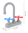 Straight Up Realistic Kitchen Faucet Toy For Kids Pretend Play Sink Accessories, gray plastic faucet, kid-sized for playtime.