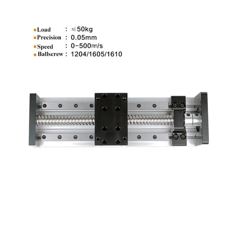 High Precision Linear Guide Rail Workbench For Smooth Sliding Motion In CNC And Diy Projects 500Mm Length showing linear guide plate and ball carriage.