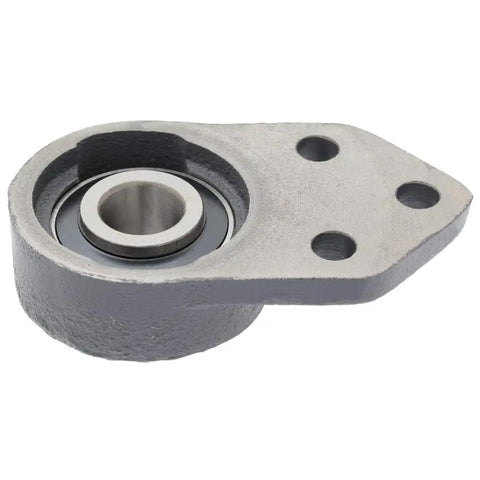 Rock Solid Heavy Duty Three Bolt Flange Mount Ball Bearing Insert Unit With Rugged Cast Iron Housing and Tight Set Screw Locking For Industrial Machinery, close-up view.