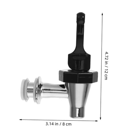 Hassle Free Universal Plastic Water Spigot And Dispenser Tap For standard drink coolers, black plastic faucet with smooth flow dial.