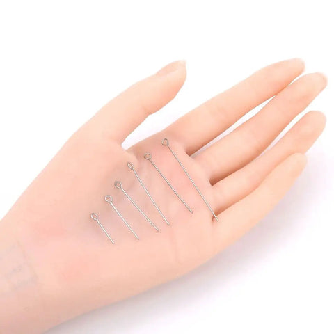200Pcs 304 Stainless Steel Eye Pins 50mm 2 Inch 21 Gauge Durable Jewelry Making Pins Waterproof Hypoallergenic Tarnish Resistant For Crafting And DIY Jewelry on hand