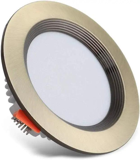 DJVHSRI Recessed Lighting Housing Trim Kits Round Downlight Recessed Ceiling Light Fixture 75Mm Cut Hole with brushed finish trim.