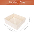 Foldable Beige Closet Storage Basket Straighten Your Space Fast Soft Polyester Cotton Linen Drawer Organizer dimensions 13.9 x 11.8 x 4.3 inches.