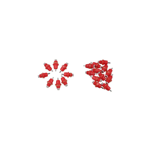 Twenty Pack No Fuss Automatic Chicken Water Nipple Drinkers Featuring Leak Proof Stainless Steel Tips And Quick Screw Mount For Poultry Flock Ducks Birds Easy Setup arranged in two groups on white background.